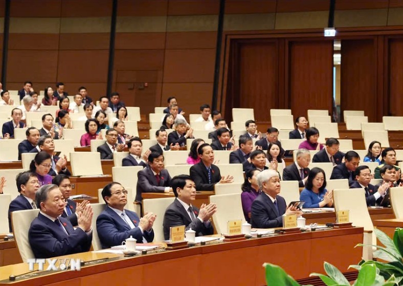 Những h&igrave;nh ảnh Tổng B&iacute; thư, Chủ tịch nước T&ocirc; L&acirc;m dự Kỳ họp bất thường lần thứ 8, QH kh&oacute;a XV- Ảnh 6.