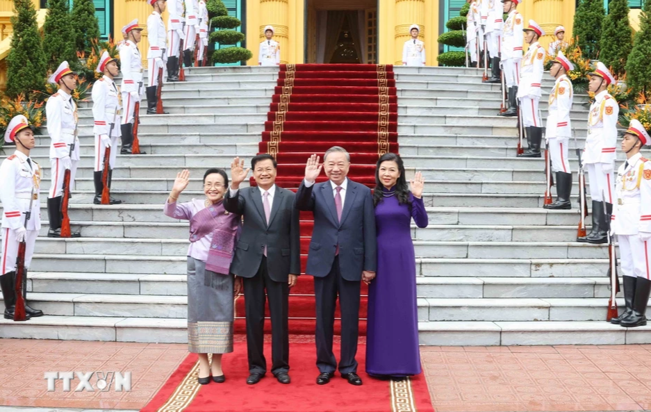 Tổng B&iacute; thư, Chủ tịch nước T&ocirc; L&acirc;m chủ tr&igrave; Lễ đ&oacute;n Tổng B&iacute; thư, Chủ tịch nước L&agrave;o Thongloun Sisoulith- Ảnh 3.