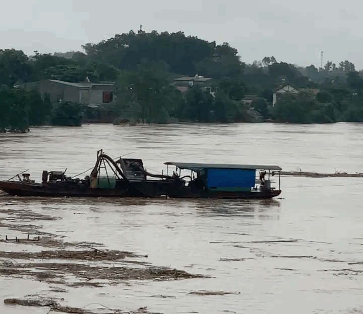 Lai dắt 2 t&agrave;u 100 tấn từ Trung Quốc tr&ocirc;i dạt tr&ecirc;n s&ocirc;ng Hồng v&agrave;o bờ an to&agrave;n- Ảnh 1.
