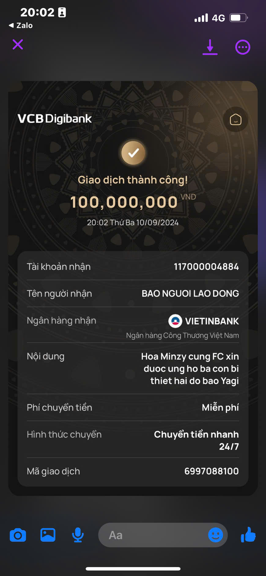 Ca sĩ Hòa Minzy góp sức cùng Báo Người Lao Động hỗ trợ người dân vùng bão lũ
- Ảnh 3.