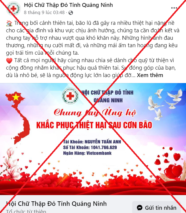 Lợi dụng b&atilde;o lũ, tin lừa đảo k&ecirc;u gọi từ thiện ngập tr&ecirc;n mạng- Ảnh 1.