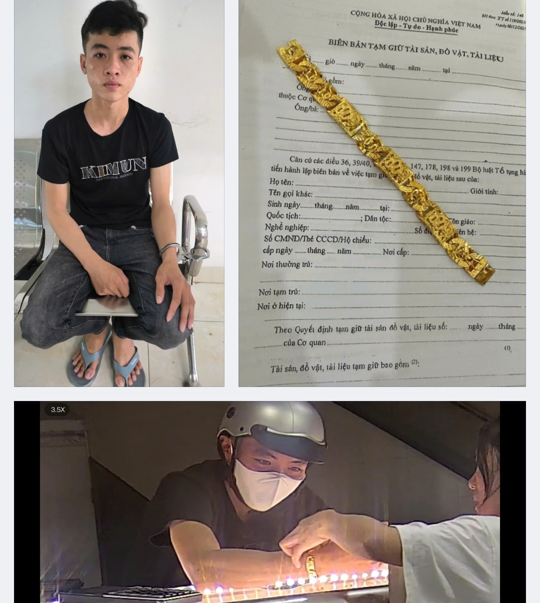 Bắt n&oacute;ng đối tượng cướp giật ở tiệm v&agrave;ng chỉ sau 3 giờ- Ảnh 1.