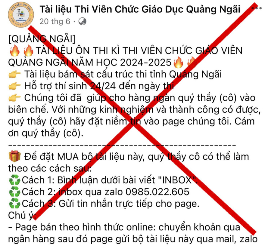 Thực hư t&agrave;i liệu &ocirc;n thi gi&aacute;o vi&ecirc;n được rao b&aacute;n tr&ecirc;n mạng- Ảnh 1.