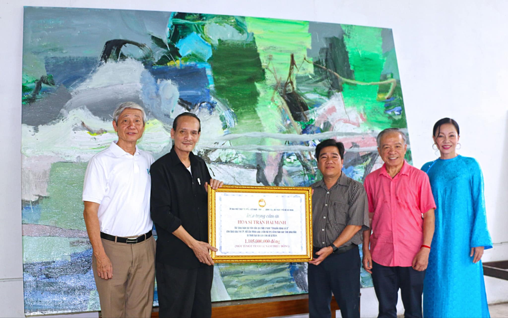 Đấu gi&aacute; bức tranh hơn 1,1 tỉ đồng để gi&uacute;p đỡ đồng b&agrave;o bị b&atilde;o lũ- Ảnh 1.
