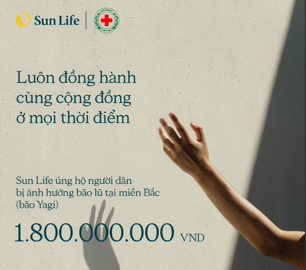 Sun Life Việt Nam đ&oacute;ng g&oacute;p 1,8 tỉ đồng tiếp sức người d&acirc;n bị thiệt hại do b&atilde;o Yagi- Ảnh 1.