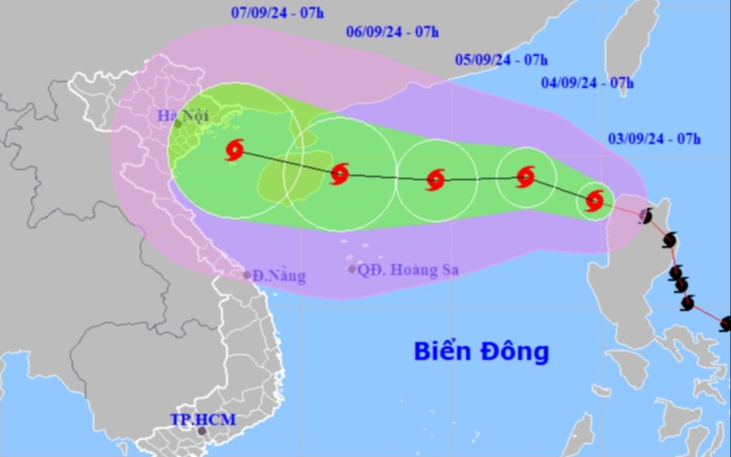 Bão Yagi vào Biển Đông, trở thành cơn bão số 3, giật cấp 16