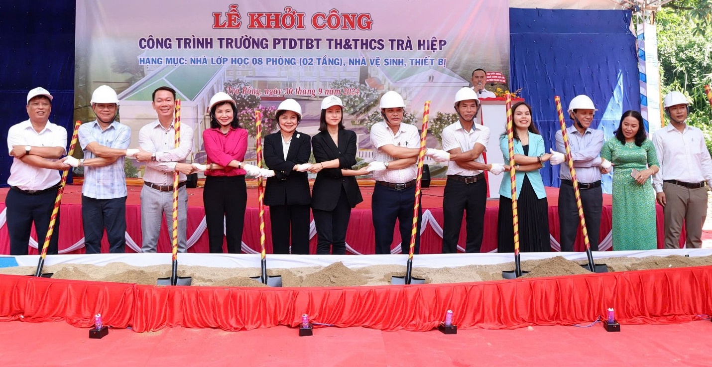 Khởi c&ocirc;ng x&acirc;y dựng dự &aacute;n Trường Phổ Th&ocirc;ng D&acirc;n tộc B&aacute;n tr&uacute; Tiểu học & Trung học cơ sở Tr&agrave; Hiệp- Ảnh 1.