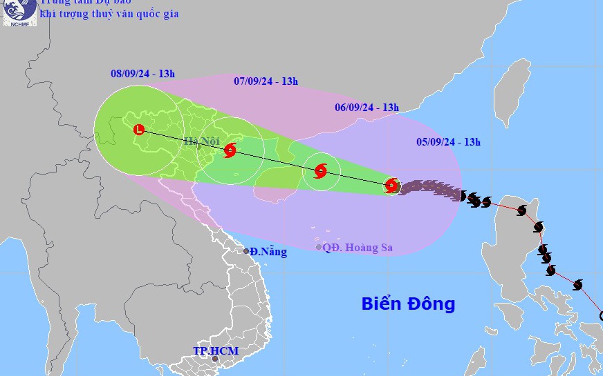 Siêu bão Yagi dự báo đổ bộ Quảng Ninh-Nam Định, miền Bắc mưa lớn đến 500 mm