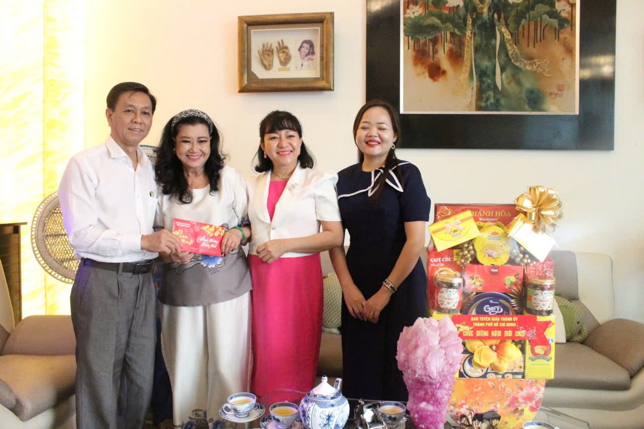 Ban Tuy&ecirc;n gi&aacute;o Th&agrave;nh ủy TP HCM thăm v&agrave; ch&uacute;c Tết văn nghệ sĩ ti&ecirc;u biểu- Ảnh 1.