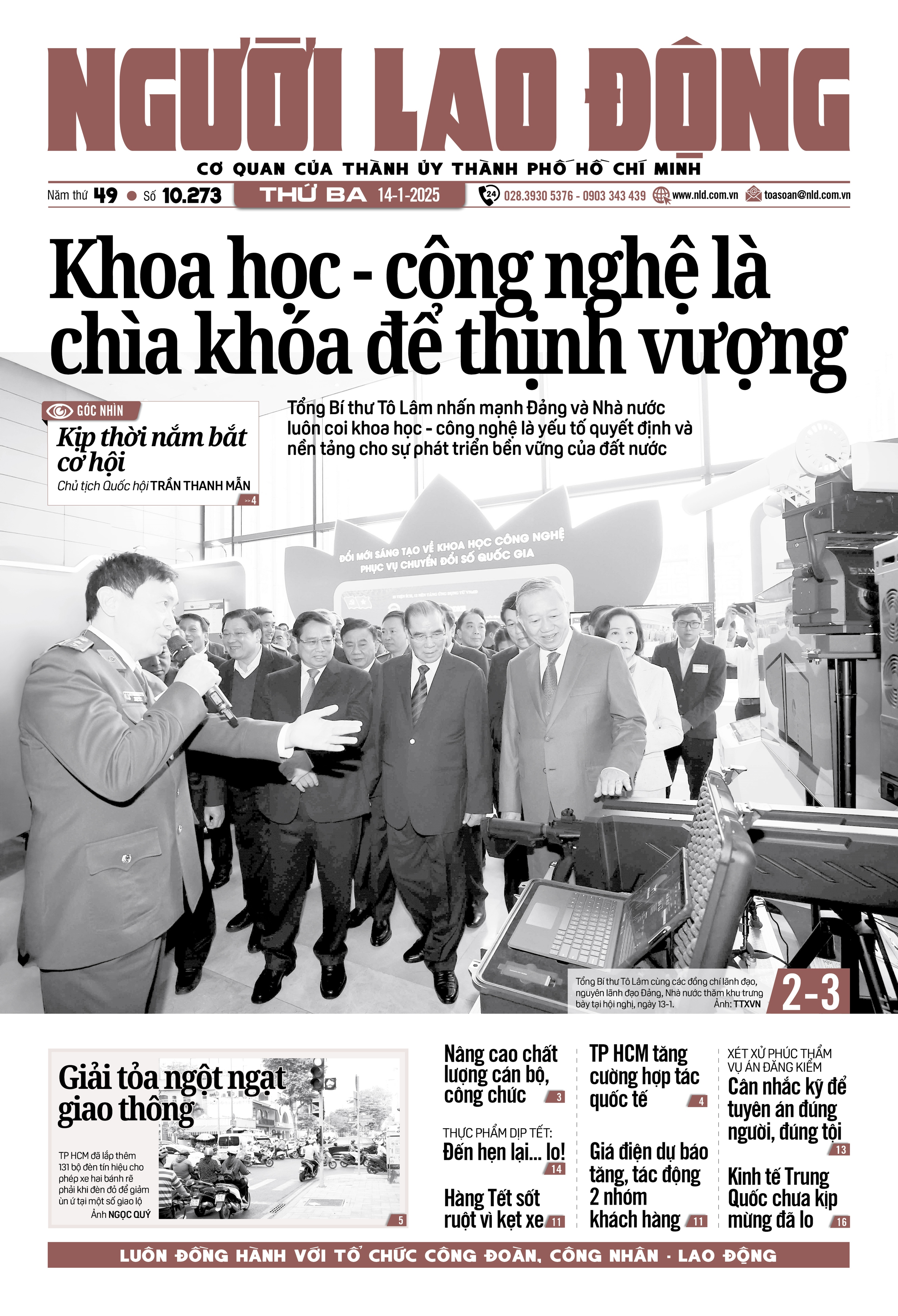 B&aacute;o in ng&agrave;y 14-1: Khoa học - c&ocirc;ng nghệ l&agrave; ch&igrave;a kh&oacute;a để thịnh vượng- Ảnh 1.