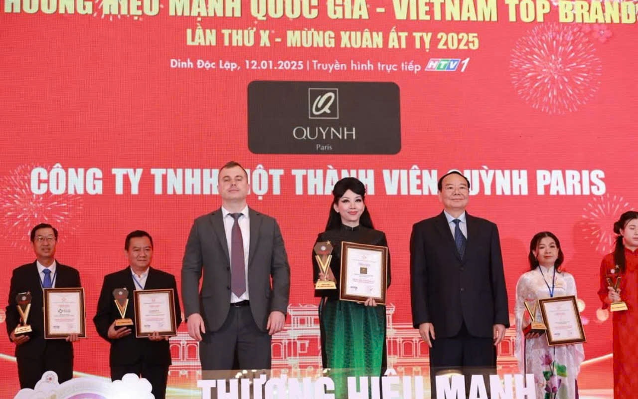 Quỳnh Paris đạt danh hiệu Thương hiệu mạnh quốc gia