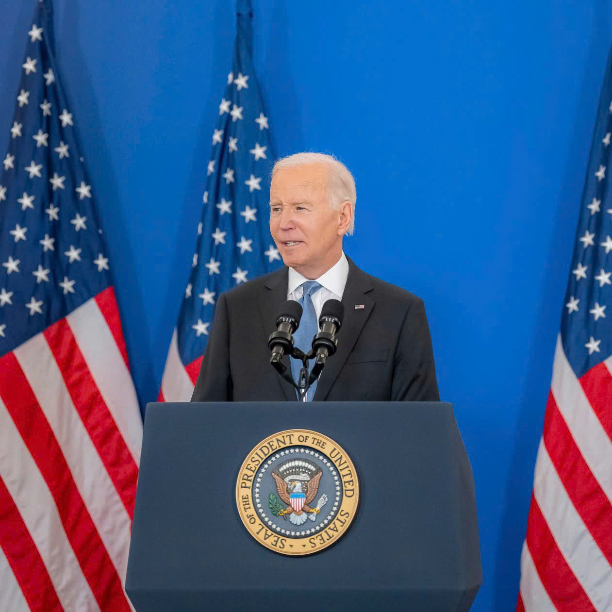 Tổng thống Biden ph&aacute;t biểu tại trụ sở Bộ Ngoại giao Mỹ ng&agrave;y 13-1. Ảnh: Joe Biden/FB