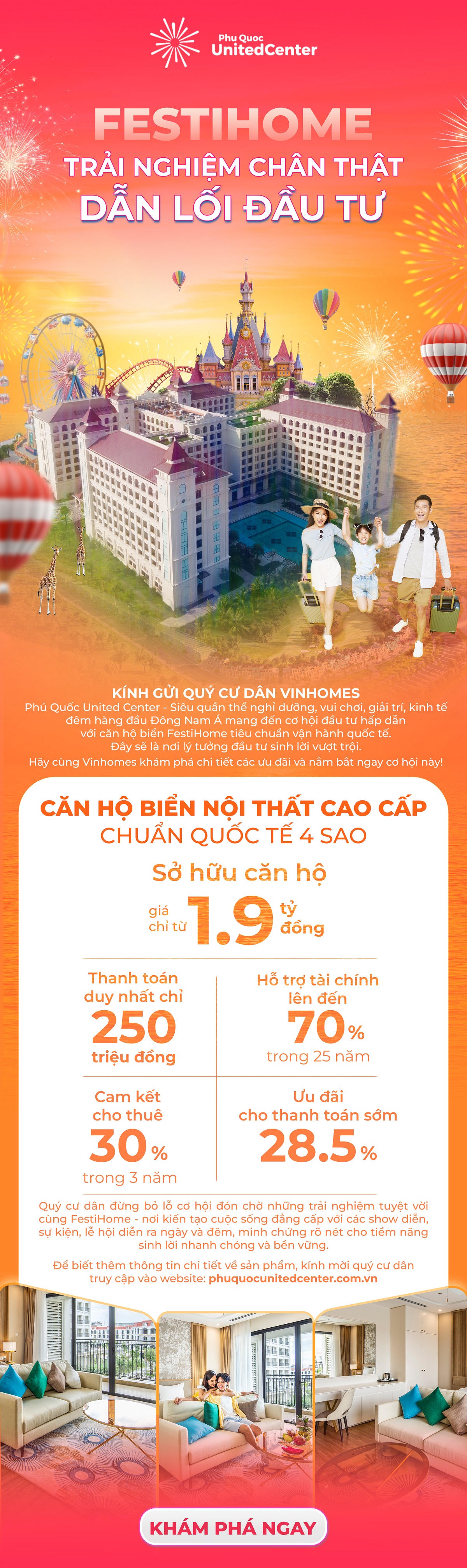 Việc sở hữu căn hộ biển FestiHome dễ d&agrave;ng hơn bao giờ hết nhờ ch&iacute;nh s&aacute;ch b&aacute;n h&agrave;ng hấp dẫn