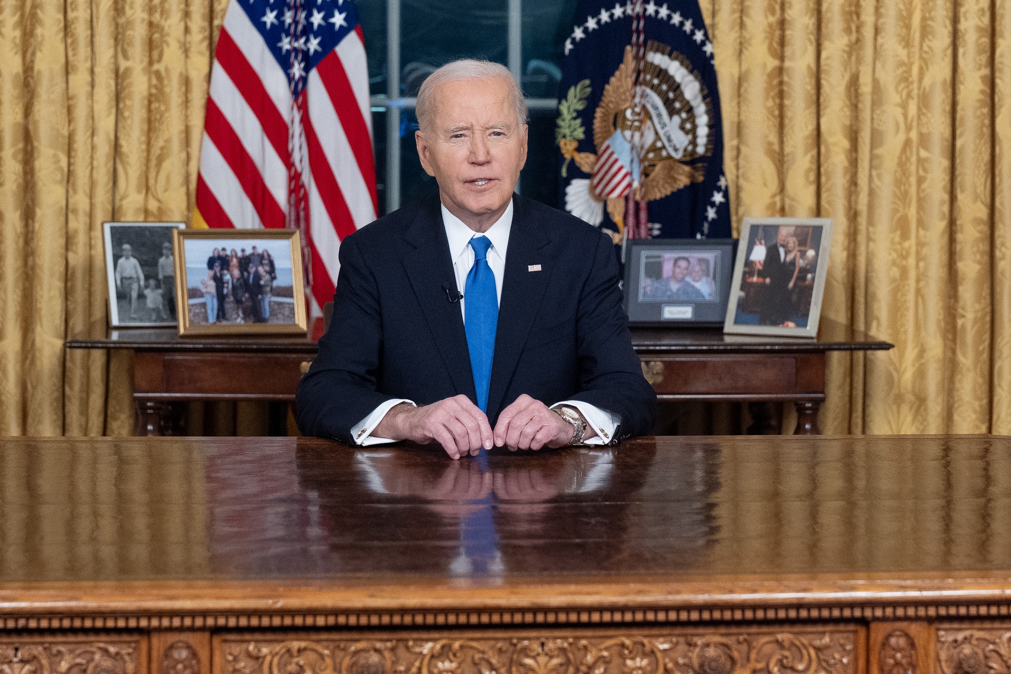 Tổng thống Mỹ Joe Biden c&oacute; b&agrave;i ph&aacute;t biểu chia tay tại Nh&agrave; Trắng h&ocirc;m 15-1 Ảnh: FACEBOOK