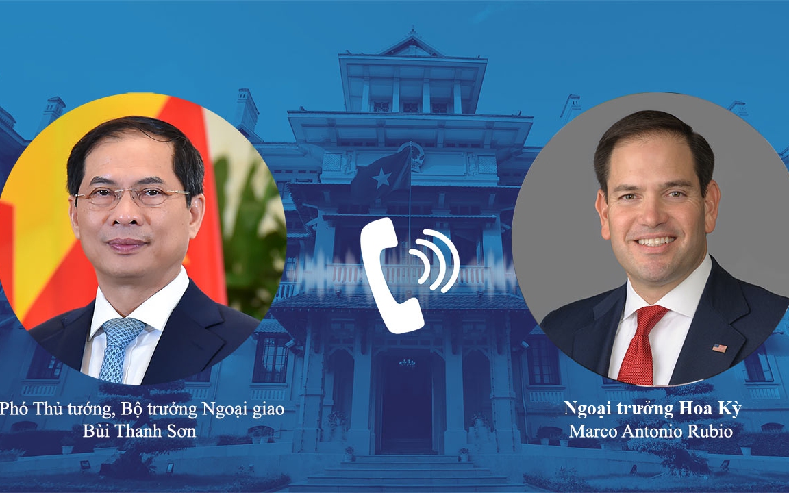 Ph&oacute; Thủ tướng, Bộ trưởng Ngoại giao B&ugrave;i Thanh Sơn điện đ&agrave;m với t&acirc;n Ngoại trưởng Mỹ