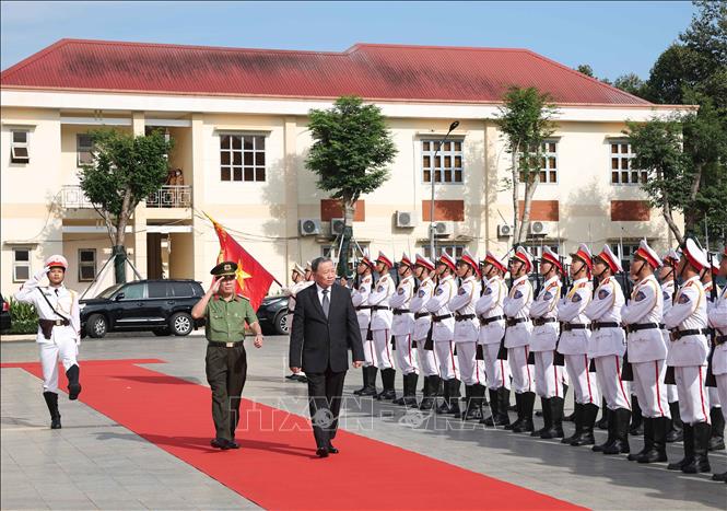 Tổng B&iacute; thư T&ocirc; L&acirc;m thăm v&agrave; l&agrave;m việc với C&ocirc;ng an tỉnh B&igrave;nh Phước- Ảnh 1.