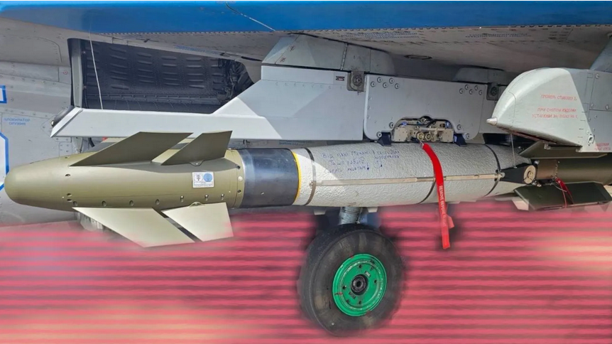 Bom lượn Hammer nằm dưới c&aacute;nh chiếc Mig-29. Ảnh: X