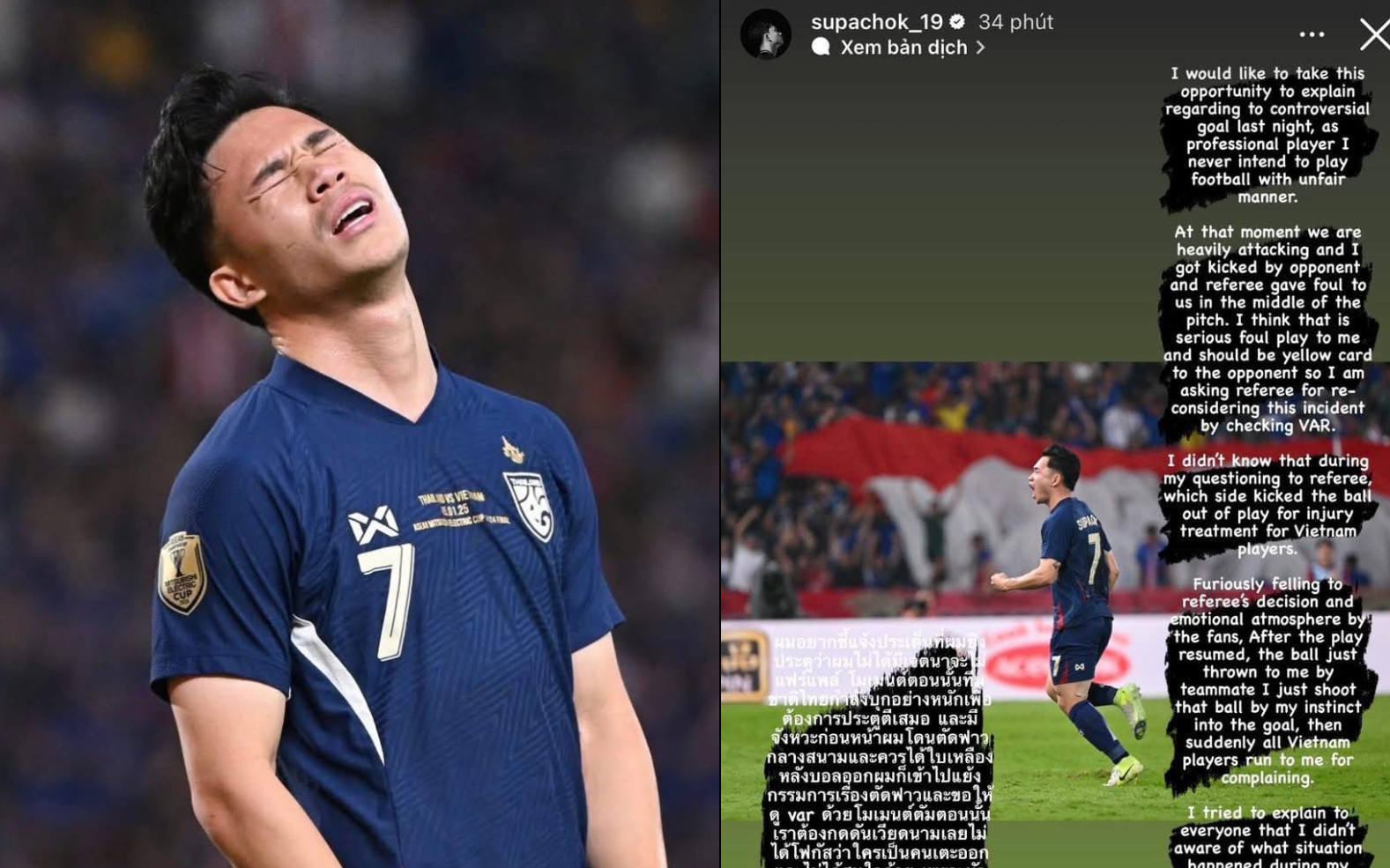 Supachok nói gì về bàn thắng thiếu "fair-play" vào lưới Việt Nam