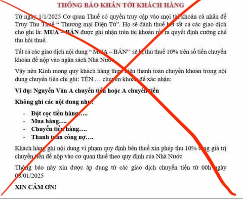 Thực hư th&ocirc;ng b&aacute;o "thu thuế thương mại điện tử 10%" đang lan truyền tr&ecirc;n mạng x&atilde; hội - Ảnh 1.