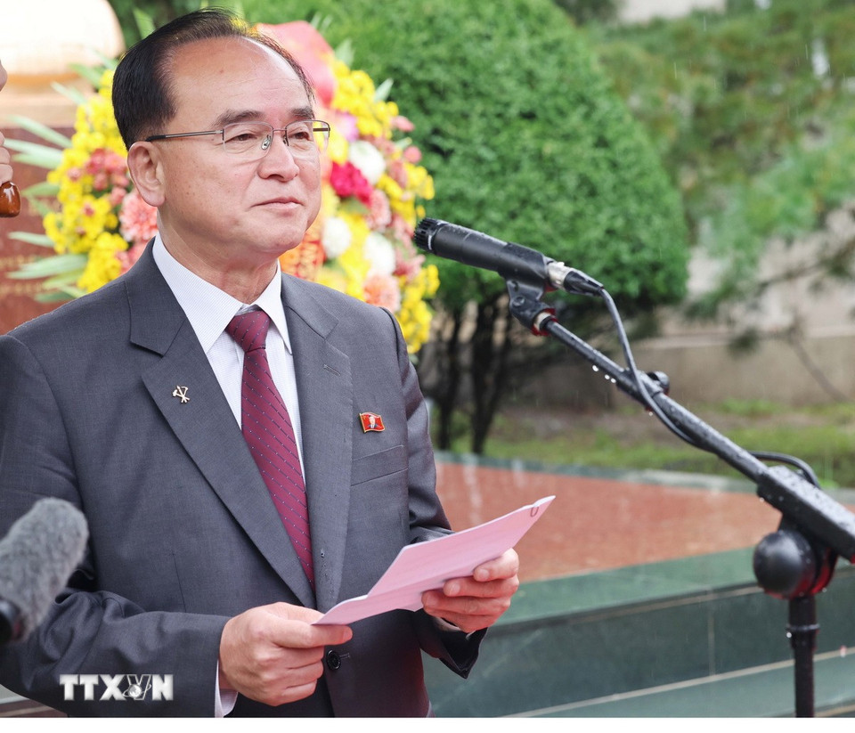 Tổng B&iacute; thư T&ocirc; L&acirc;m dự Lễ kh&aacute;nh th&agrave;nh tượng Chủ tịch Hồ Ch&iacute; Minh tại Triều Ti&ecirc;n - Ảnh 4.