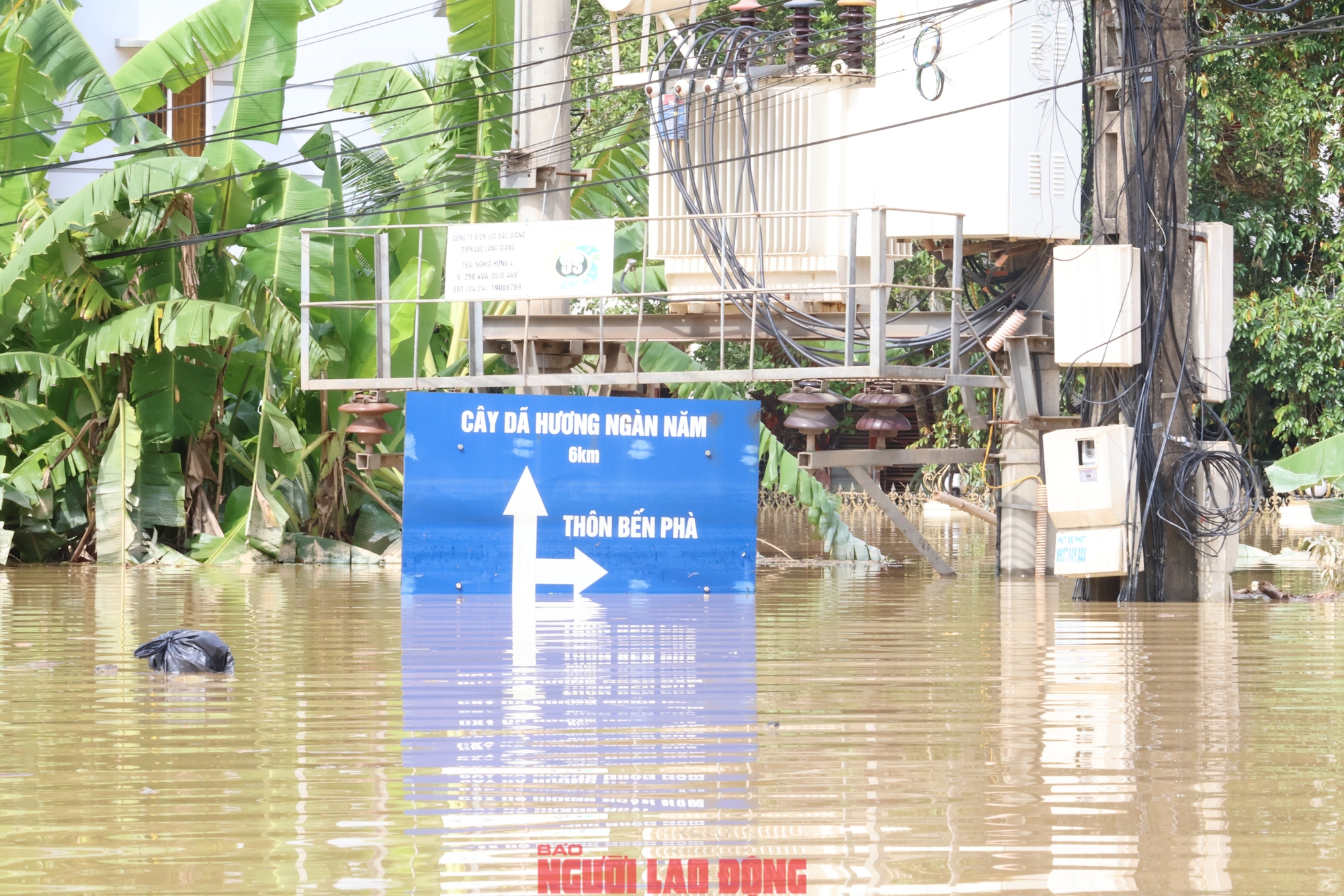 VIDEO: Những hình ảnh mới nhất ở Tiên Lục (Bắc Ninh), nước ngập sâu 2 m, dân sinh hoạt trên mái nhà - Ảnh 2.