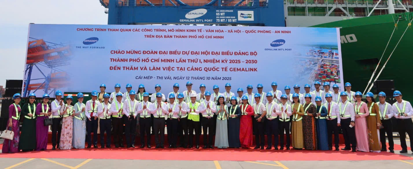 Đo&agrave;n Đại biểu dự Đại hội Đảng bộ TP HCM l&agrave;m việc tại Cảng Gemalink v&agrave; KCN chuy&ecirc;n s&acirc;u Ph&uacute; Mỹ 3 - Ảnh 3.