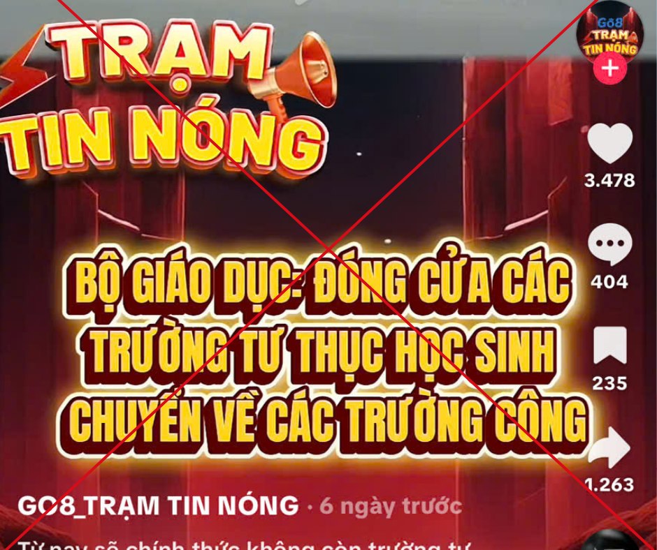 Bộ GD-ĐT cảnh b&aacute;o th&ocirc;ng tin sai sự thật "đ&oacute;ng cửa, giải t&aacute;n trường tư" - Ảnh 2.