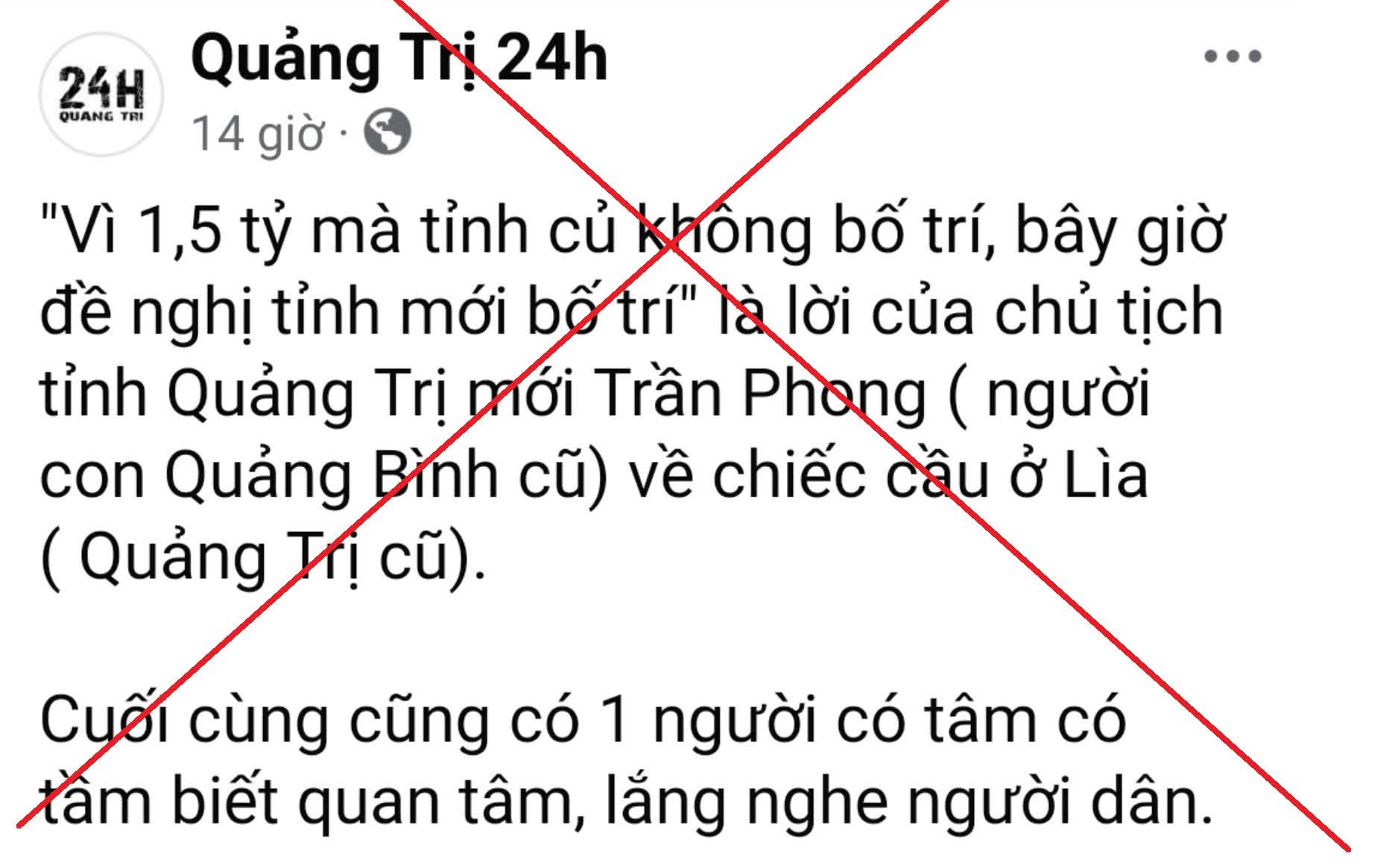 Xác minh, xử lý các trang mạng tự ý cắt ghép phát ngôn Chủ tịch tỉnh Quảng Trị