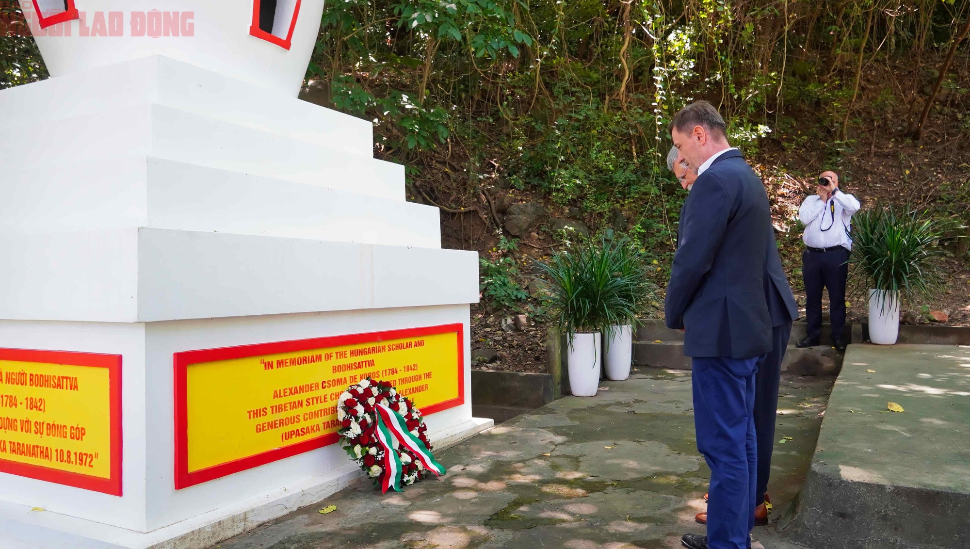 Chủ tịch Quốc hội Hungary Kover Laszlo thăm Bảo th&aacute;p tưởng nhớ học giả Sandor Korosi Csoma - Ảnh 4.