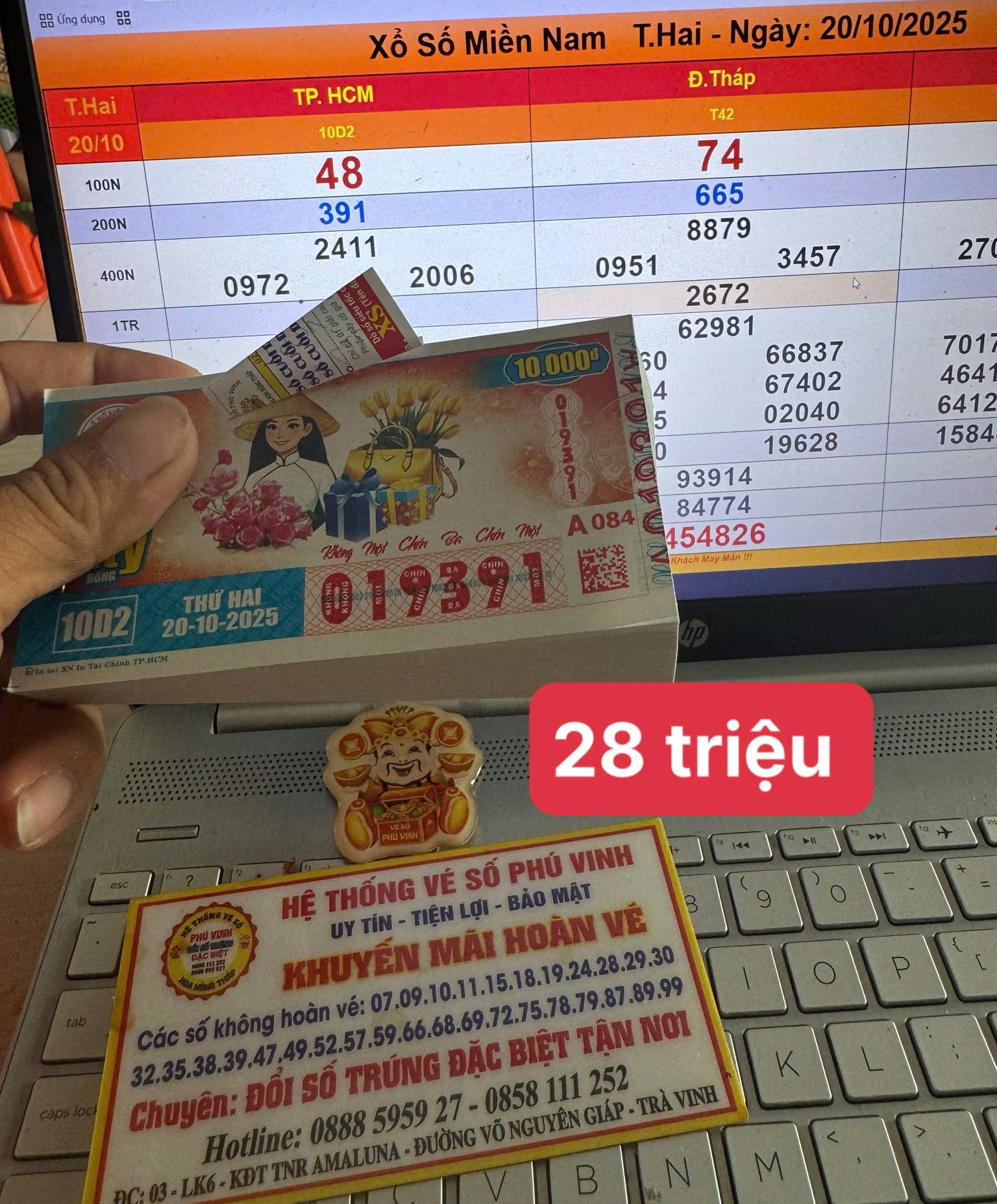 Xổ số miền Nam: Khách hàng trúng 140 tờ vé số trong ngày 20 - 10 - Ảnh 3.