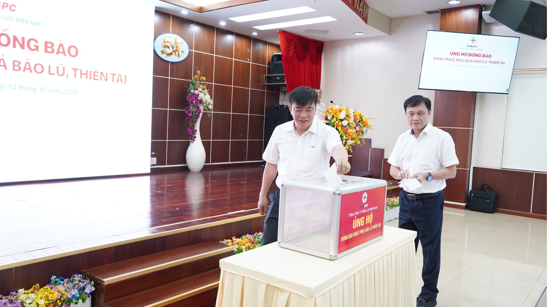 CNVCLĐ EVNSPC đ&oacute;ng g&oacute;p gần 10 tỉ đồng ủng hộ đồng b&agrave;o bị b&atilde;o lũ - Ảnh 1.