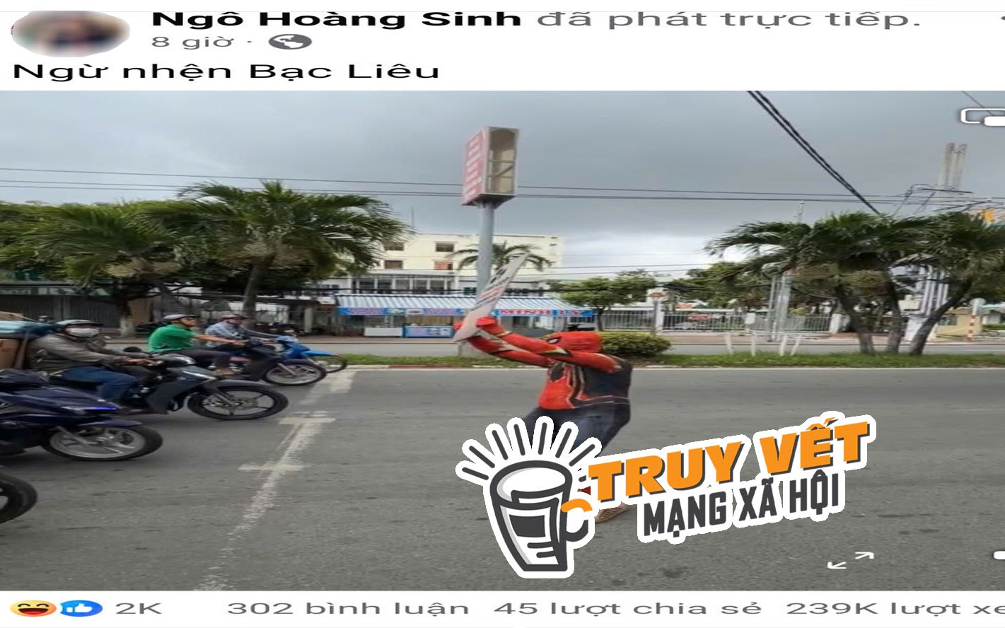 CLIP: "Người nhện" quảng cáo lố lăng gây xôn xao mạng xã hội ở Cà Mau