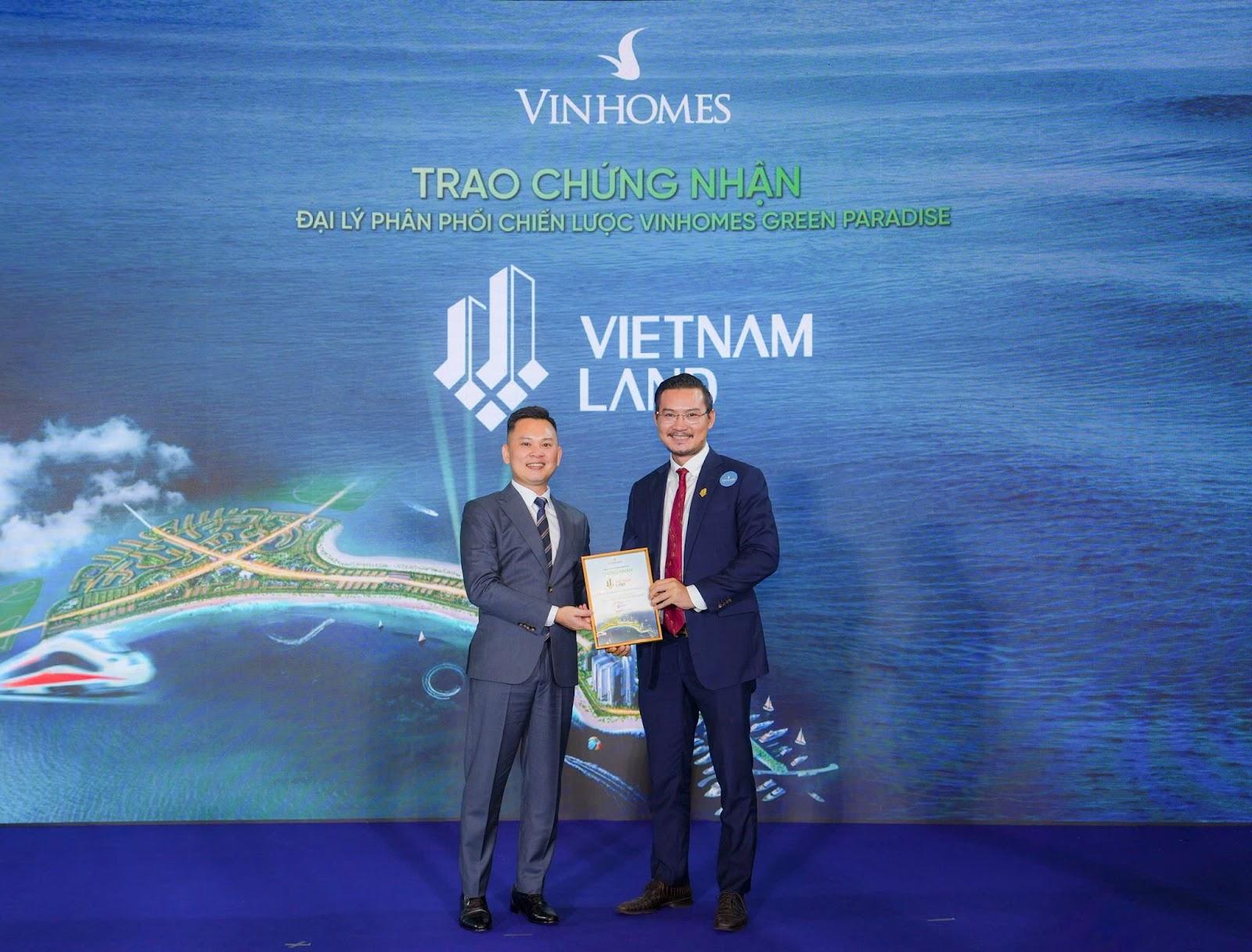 Vietnam Land trở thành đại lý phân phối chiến lược Vinhomes Green Paradise - Ảnh 1.