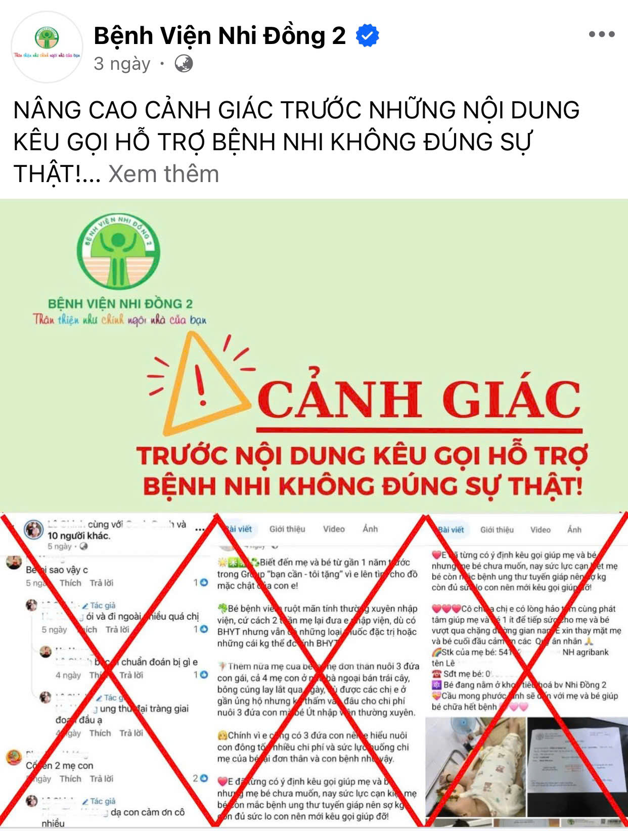 Bệnh viện Nhi Đồng 2 ph&aacute;t cảnh b&aacute;o chi&ecirc;u tr&ograve; lợi dụng l&ograve;ng thương để trục lợi - Ảnh 1.