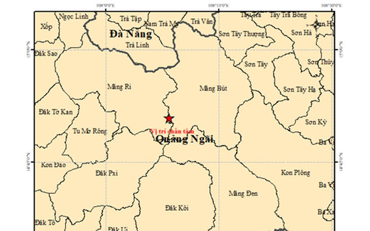 Quảng Ngãi động đất 4,9 độ lúc rạng sáng, người dân nhiều tỉnh thành cảm nhận rung lắc