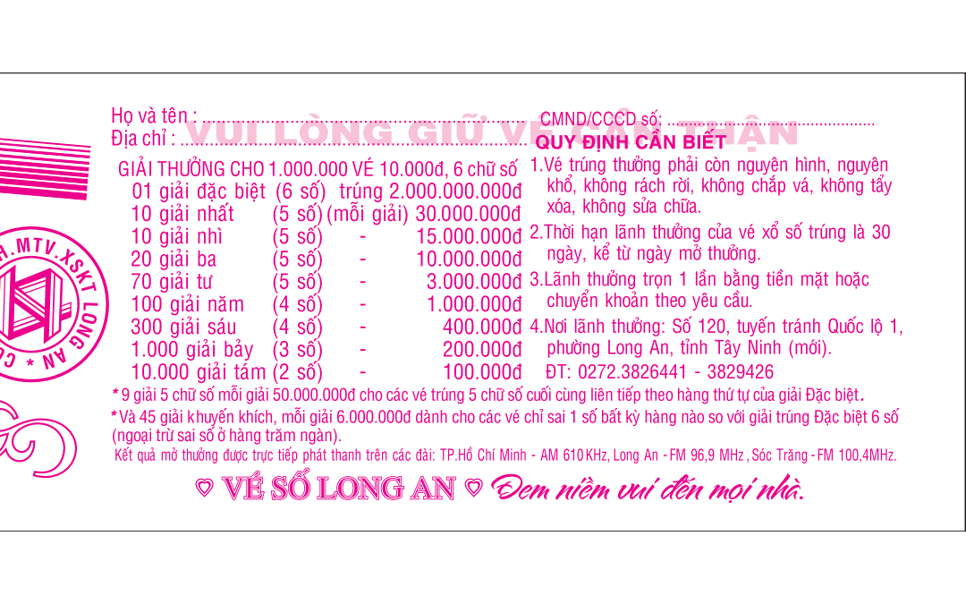 Xổ số miền Nam: Thông tin trúng giải đặc biệt vé số Long An, Tây Ninh và Đồng Tháp
