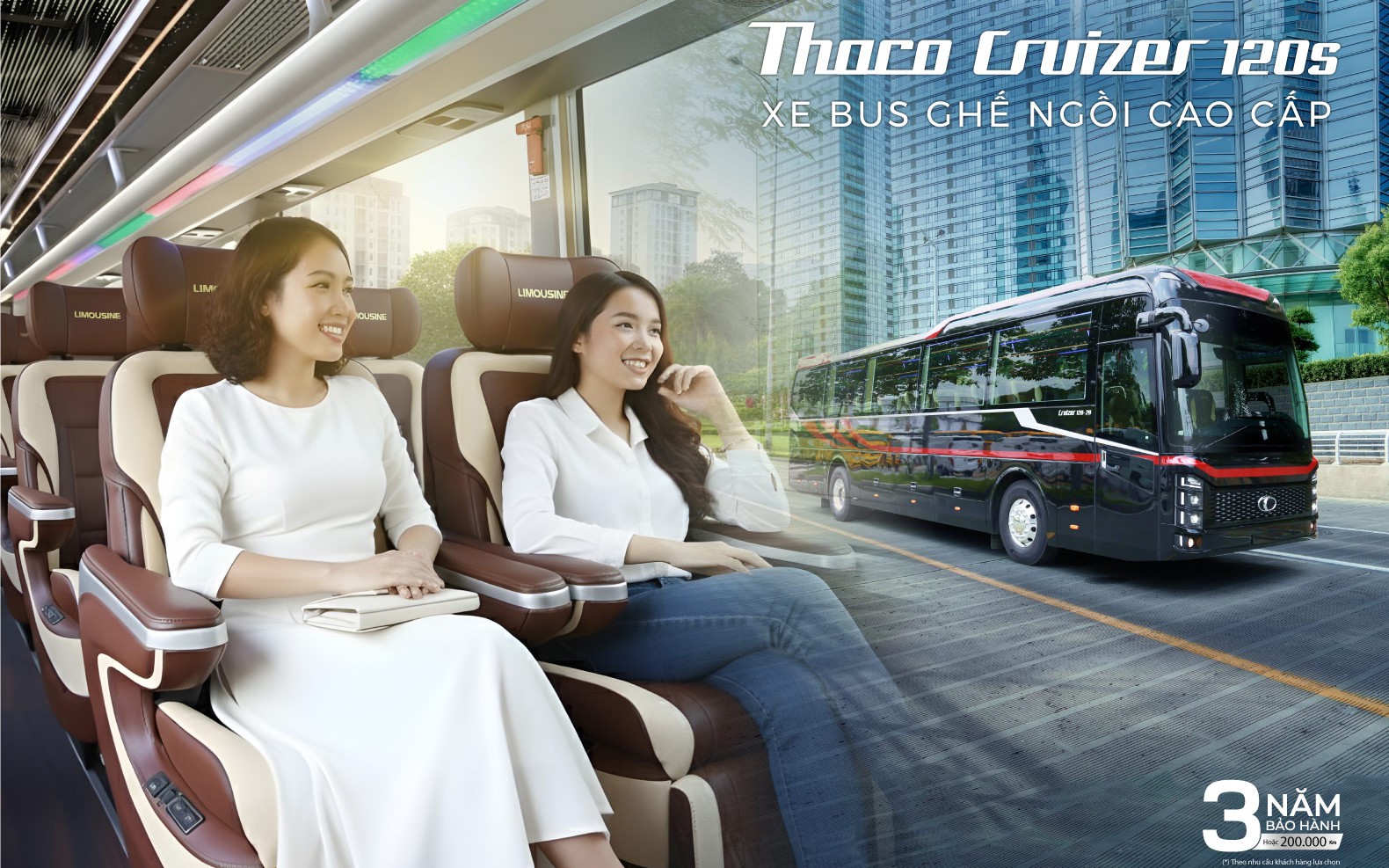 Ra mắt xe ghế ngồi cao cấp THACO Cruizer 120S thế hệ mới phiên bản 29 chỗ