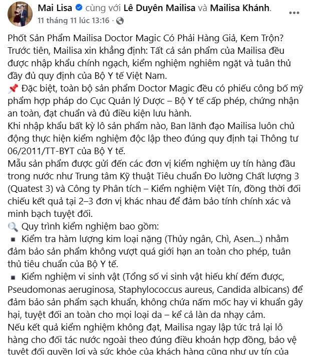 B&agrave; chủ thẩm mỹ viện Mailisa l&ecirc;n tiếng trước l&ugrave;m x&ugrave;m h&agrave;ng giả, kem trộn - Ảnh 2.