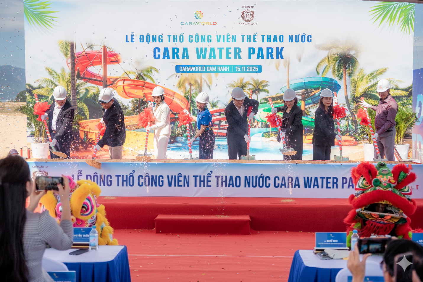 Động thổ c&ocirc;ng vi&ecirc;n nước 6,7 ha &ndash; điểm chạm mới trong bức tranh đại đ&ocirc; thị biển CaraWorld - Ảnh 1.