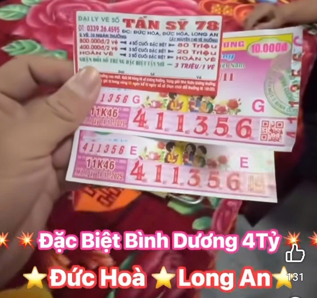 Xổ số miền Nam: Chủ nh&acirc;n tr&uacute;ng lớn v&eacute; số B&igrave;nh Dương , Tr&agrave; Vinh , Vĩnh Long - Ảnh 1.