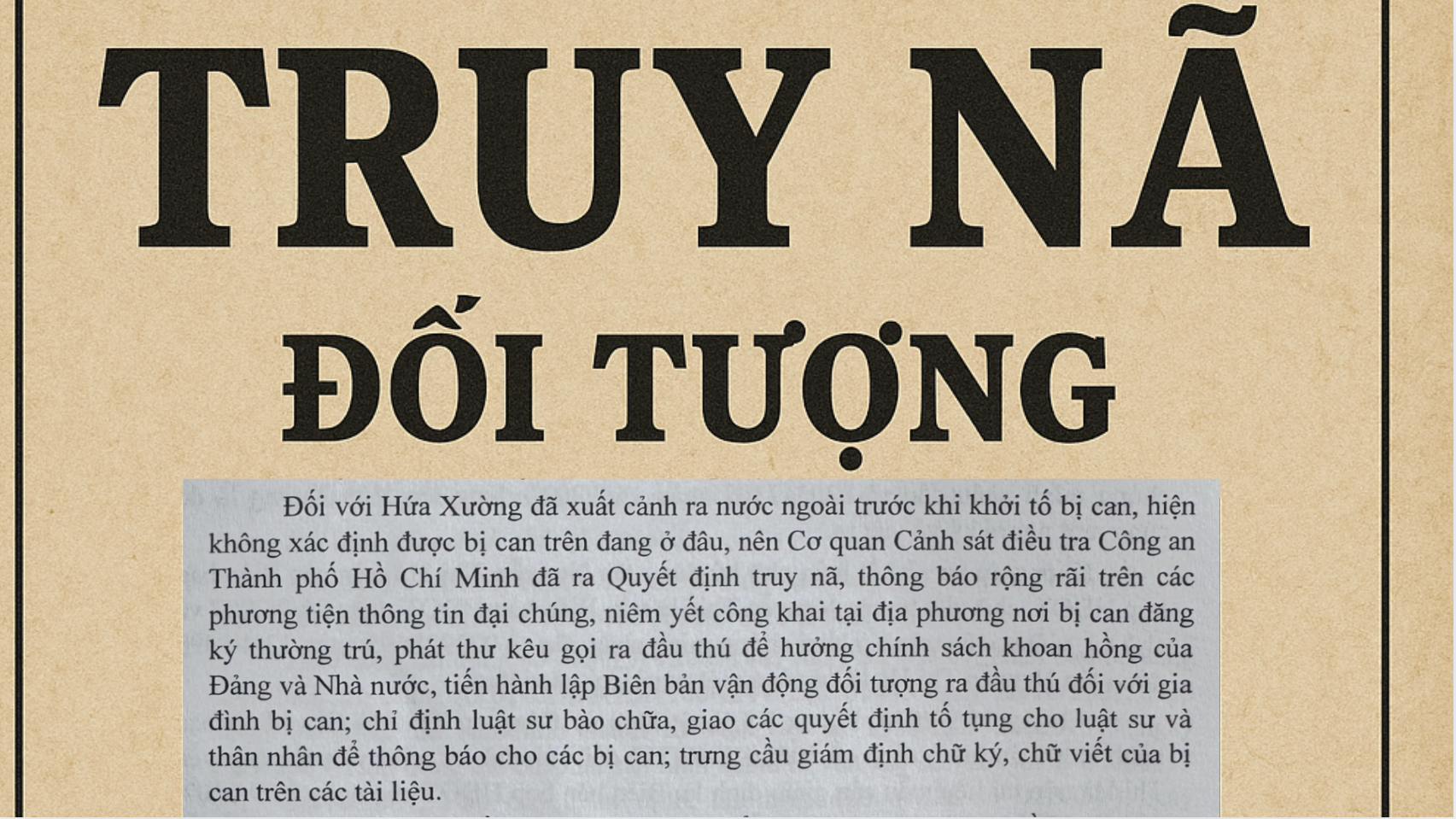 C&ocirc;ng an TP HCM truy n&atilde; Hứa Xường, em ruột đại gia Hứa Thị Phấn - Ảnh 1.