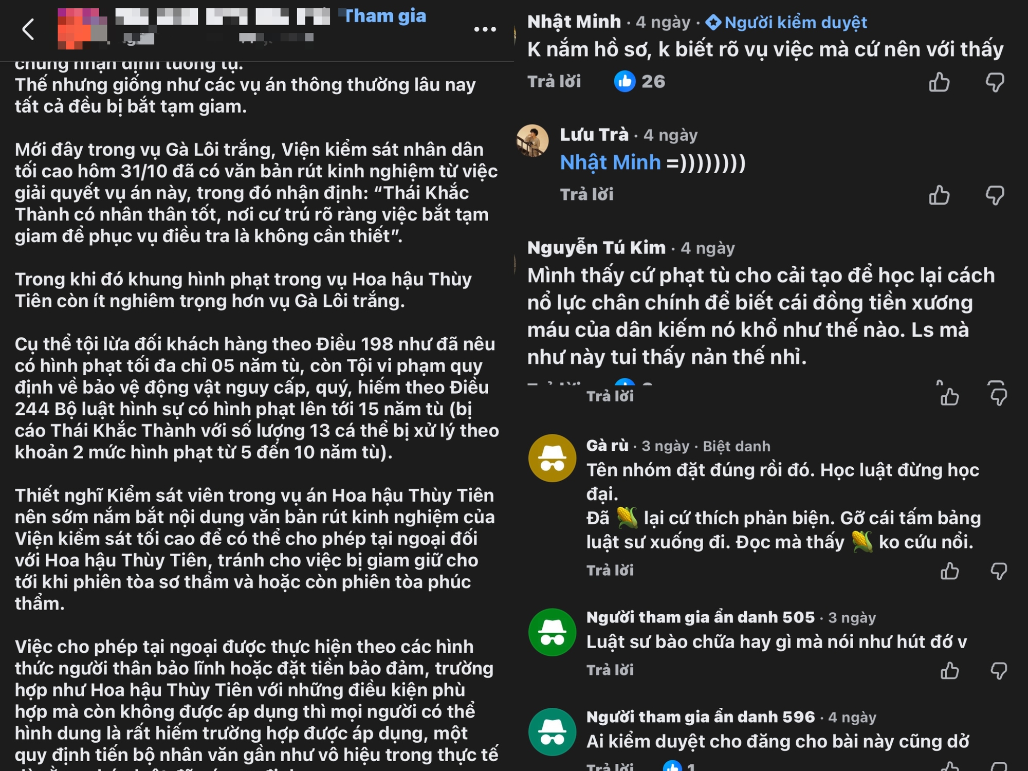 "Hoa hậu Th&ugrave;y Ti&ecirc;n n&ecirc;n được cho ph&eacute;p tại ngoại" - Ảnh 2.