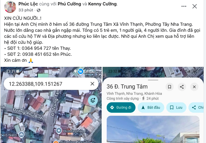 Khánh Hoà: Nhói lòng những lời kêu cứu trong đêm lũ - Ảnh 1.