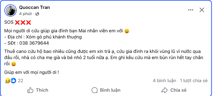 Khánh Hoà: Nhói lòng những lời kêu cứu trong đêm lũ - Ảnh 2.