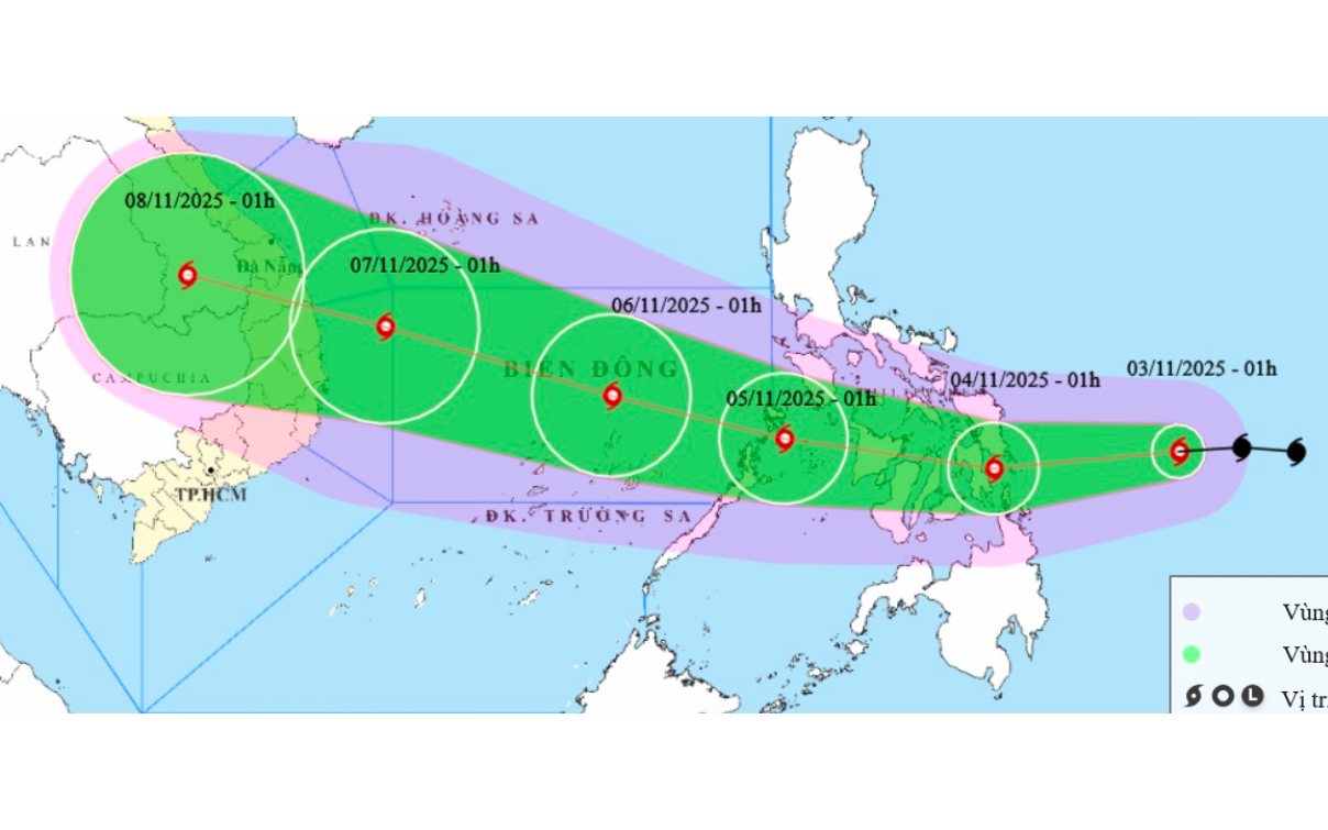Bão Kalmaegi mạnh cấp 11, giật cấp 14, hướng vào khu vực nào của nước ta?