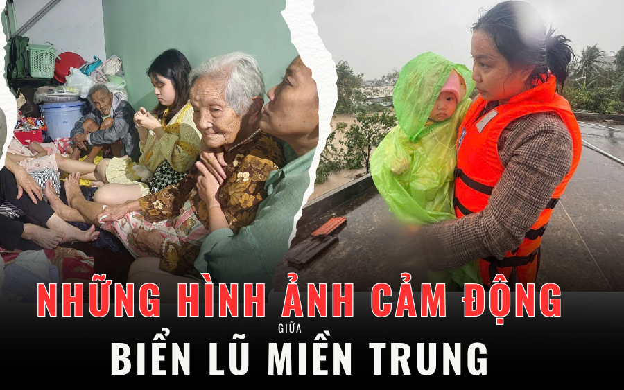 [eMagazine] - Hình ảnh người dân miền Trung oằn mình giữa biển lũ