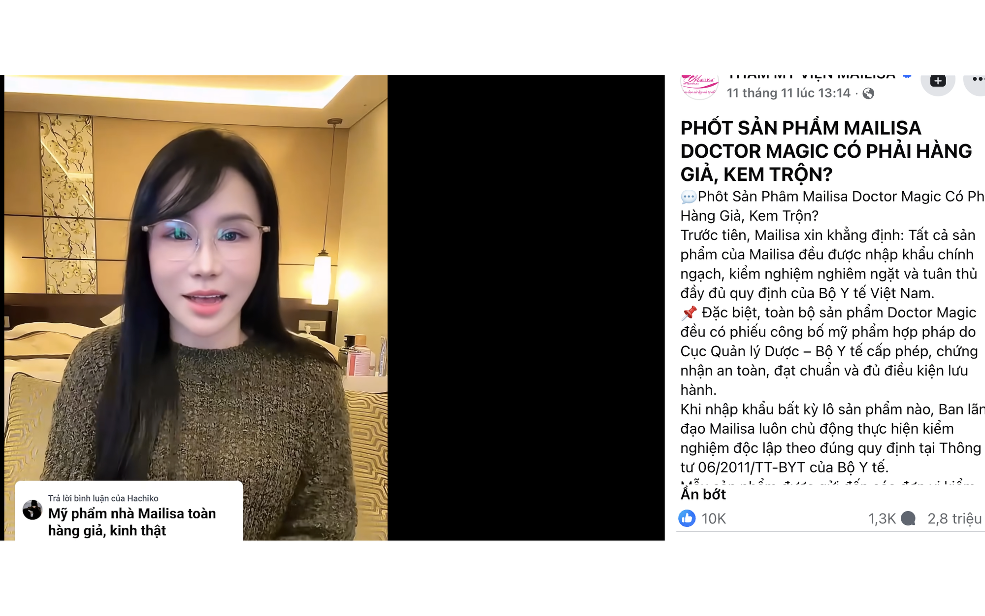 "Soi" 162 mỹ phẩm nhà Mailisa và khuyến cáo từ cơ quan quản lý