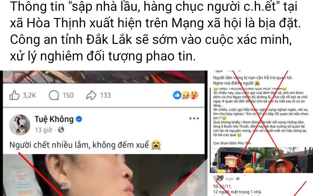 Số liệu thống kê số người chết tại xã bị phao tin "hàng  trăm người chết" do lũ dữ