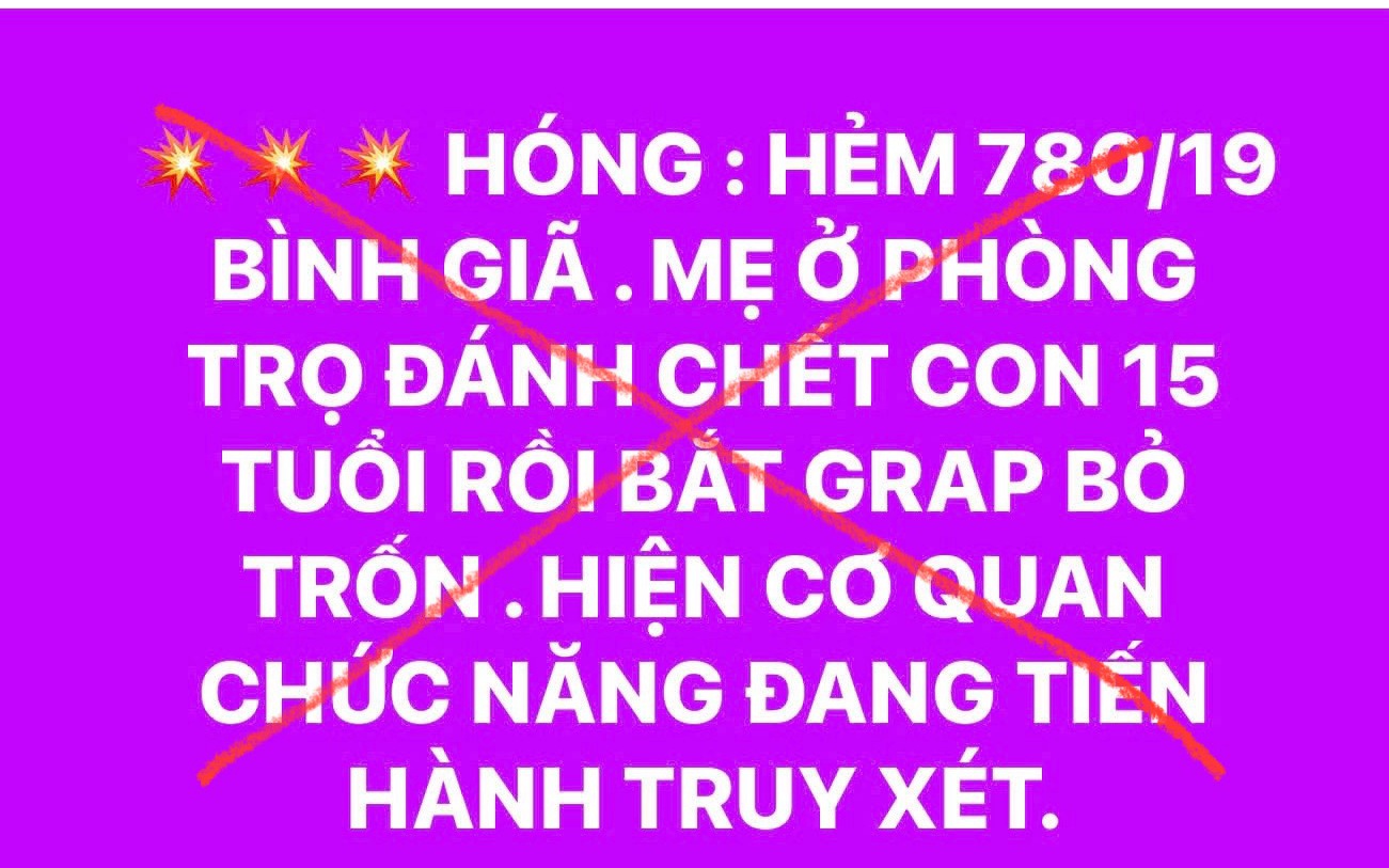 Sự thật về thông tin lan truyền "mẹ đánh con tử vong rồi bắt Grab bỏ trốn" ở TP HCM 