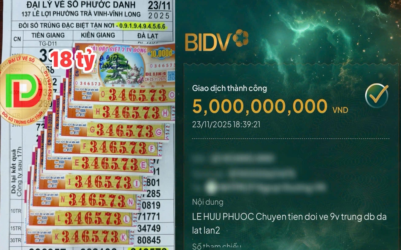 Xổ số miền Nam: Trúng đặc biệt 16,2 tỉ đồng, người đàn ông nhận chuyển khoản 4 lần trong đêm